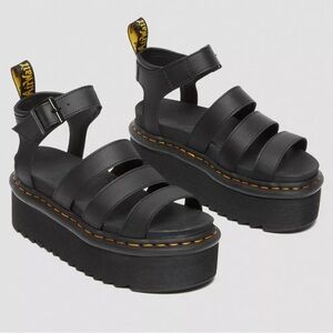 Dr. Martens NWT BLAIRE QUAD HYDRO LEATHER PLATFORM GLADIATOR SANDAL US8 EU39